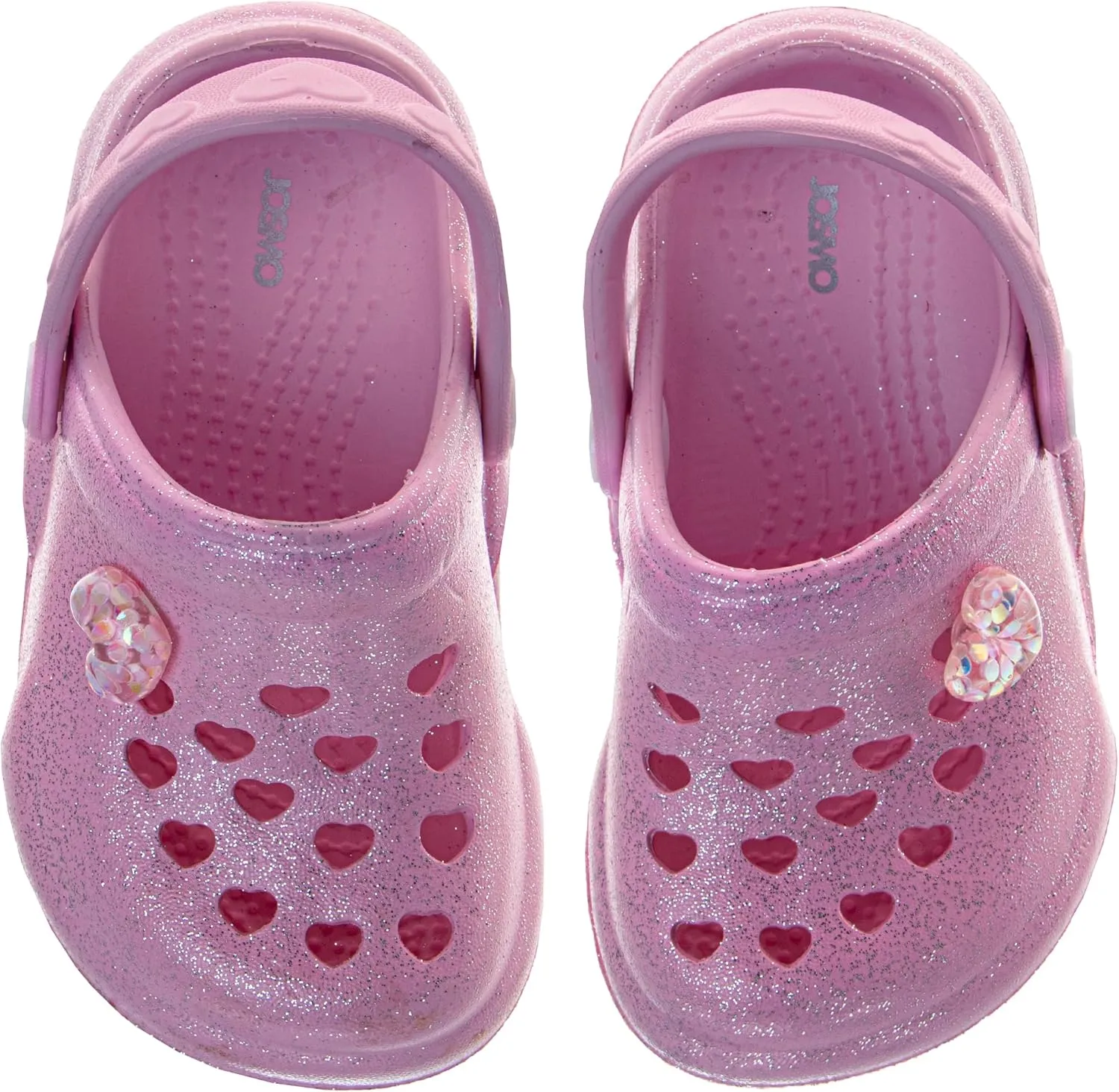 Josmo Kids Stylish Clogs Water Slides for Girls - Summer Beach Pool Heart Slip-on Sandals (Size 5-10 Toddler)