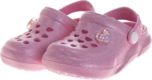 Josmo Kids Stylish Clogs Water Slides for Girls - Summer Beach Pool Heart Slip-on Sandals (Size 5-10 Toddler)