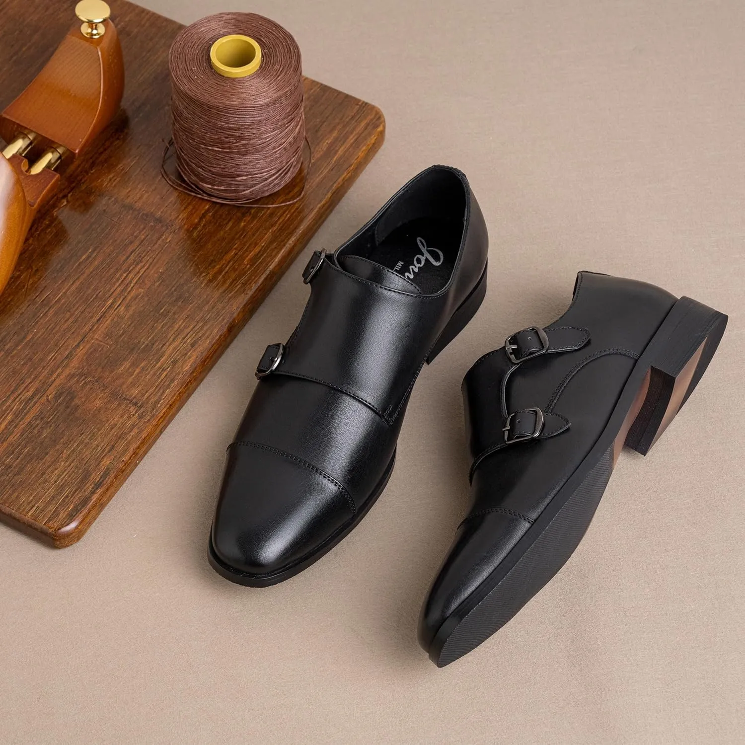 Jousen Dress Shoes for Men Monk Strap Loafers for Men