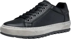 Jousen Men's Brown Leather Casual Fashion Sneakers