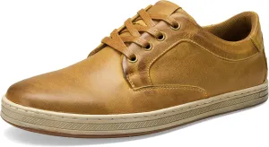 Jousen Men's Fashion Sneakers Leather Retro Casual Shoes for Men Breathable Dress Mens Sneakers