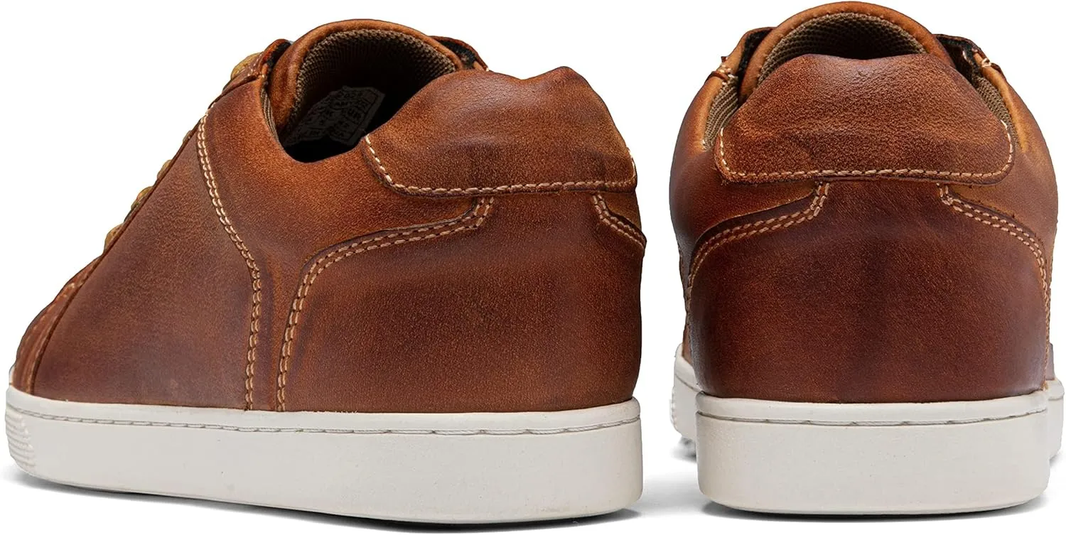 Jousen Men's Sneakers Leather Casual Shoes for Men Business Lace Up Dress Sneaker Mens Shoe