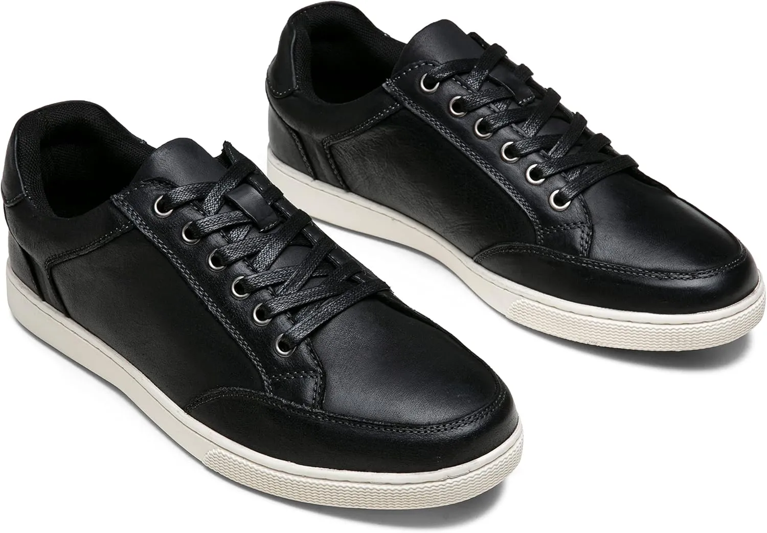 Jousen Men's Sneakers Leather Casual Shoes for Men Business Lace Up Dress Sneaker Mens Shoe