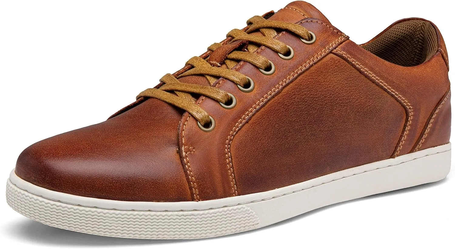 Jousen Men's Sneakers Leather Casual Shoes for Men Business Lace Up Dress Sneaker Mens Shoe