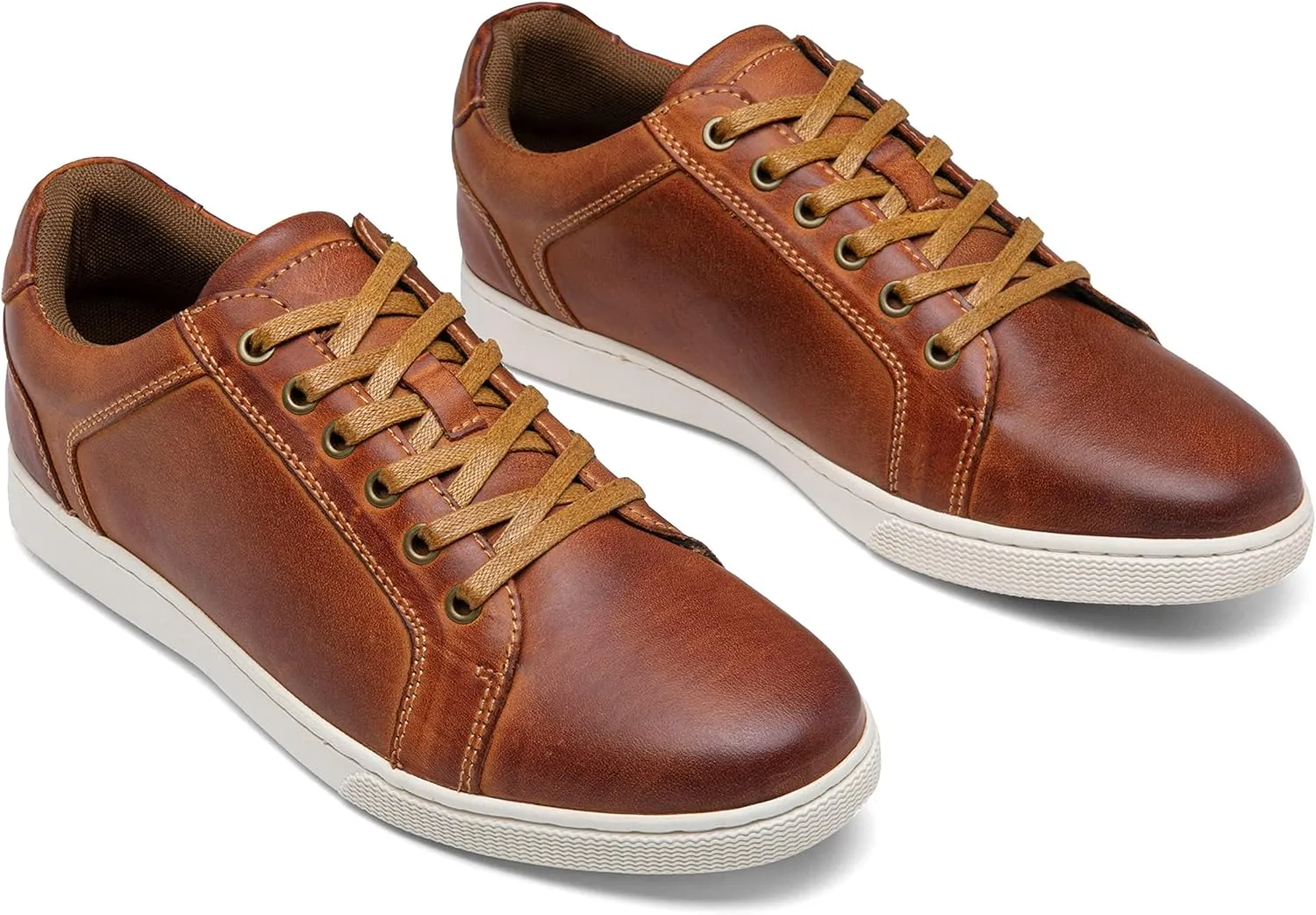 Jousen Men's Sneakers Leather Casual Shoes for Men Business Lace Up Dress Sneaker Mens Shoe