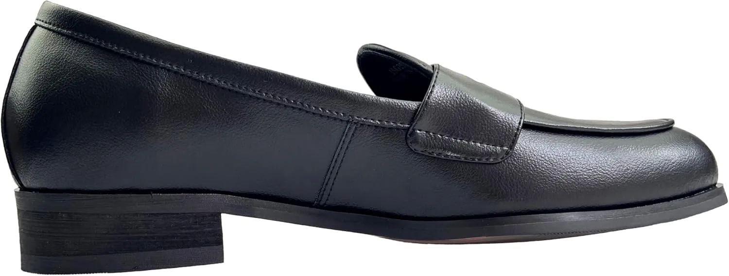 Justar Men's Leather Dress Shoes Slip-On Penny Loafers Belgian Formal Flats