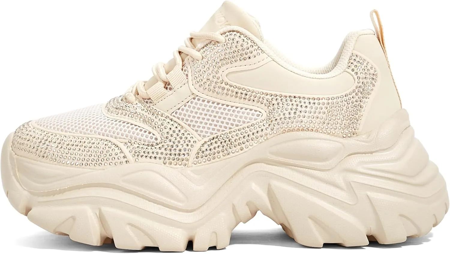 K KIP WOK Chunky Sneakers for Women Fashion Platform White Leather Casual Dad Shoes Comfortable Wedge Walking Sport Sneakers