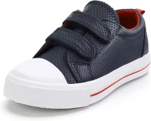 K KomForme Toddler Sneakers for Boys and Girls Dual Hook and Loops Sneakers Baby Canvas Shoes