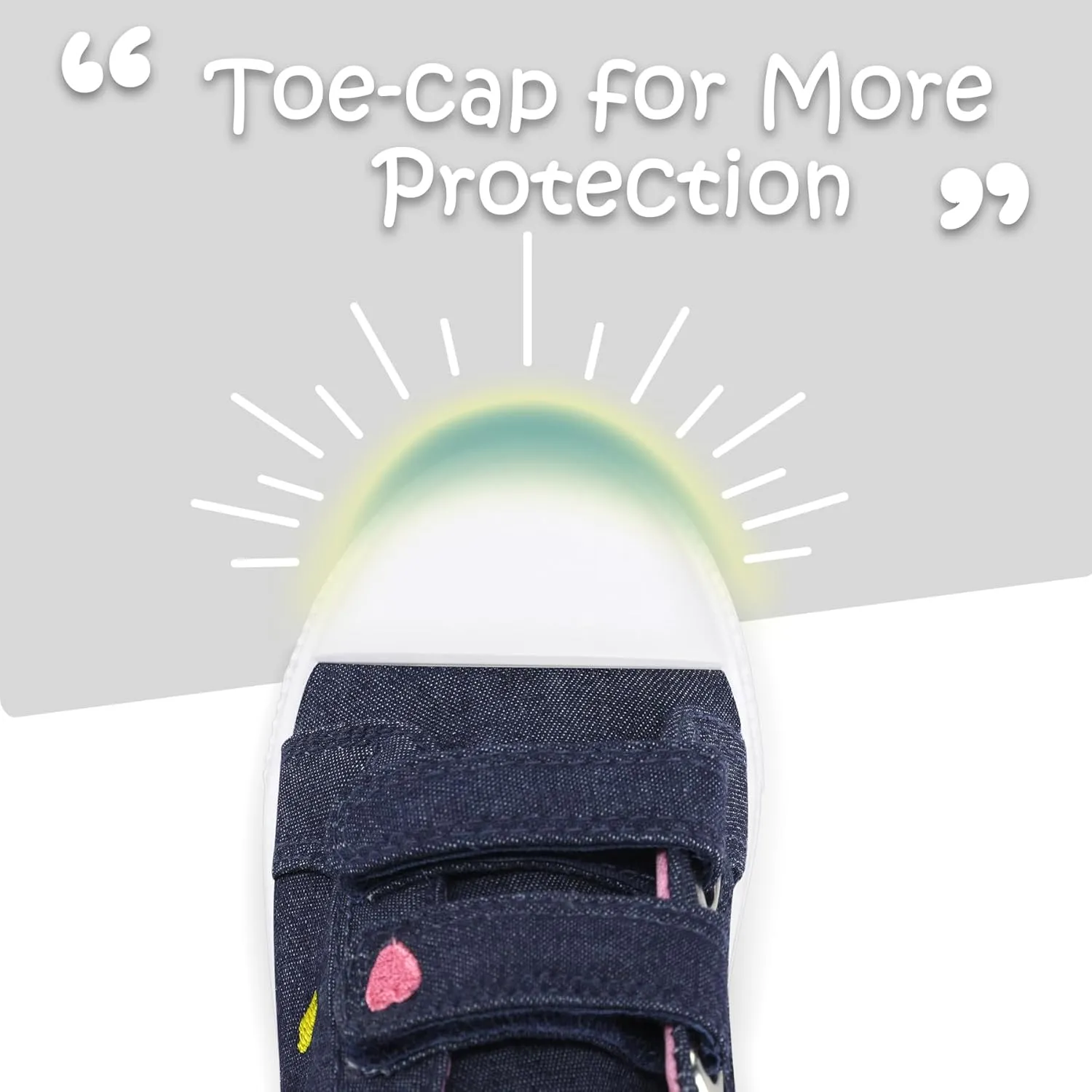 K KomForme Toddler Sneakers for Boys and Girls Dual Hook and Loops Sneakers Baby Canvas Shoes