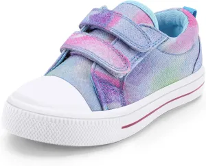 K KomForme Toddler Sneakers for Boys and Girls Dual Hook and Loops Sneakers Baby Canvas Shoes