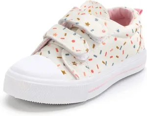 K KomForme Toddler Sneakers for Boys and Girls Dual Hook and Loops Sneakers Baby Canvas Shoes