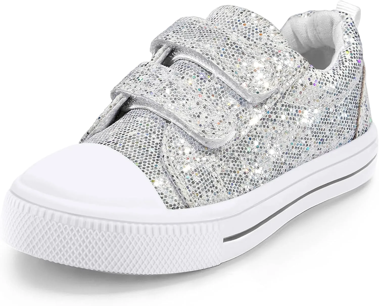 K KomForme Toddler Sneakers for Boys and Girls Dual Hook and Loops Sneakers Baby Canvas Shoes