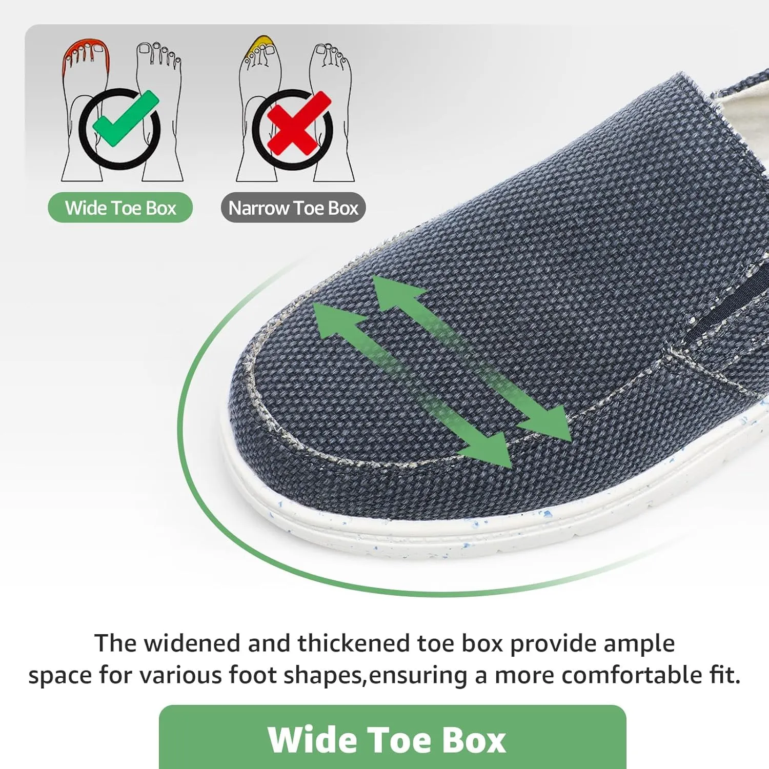 Kelway Mens Slip On Shoes with 2 Pairs of Insoles, Arch Support Loafers Orthopedic Casual Boat Shoes/Recycled Outsole/Non-Slip/Breathable/Wide Toe Box