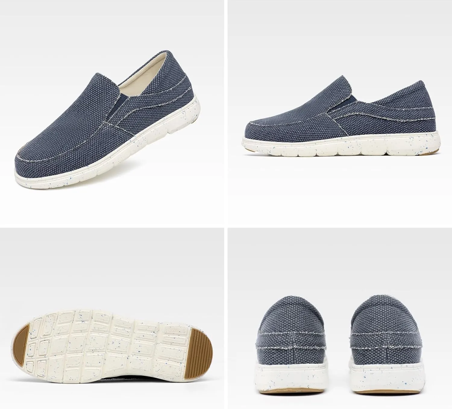 Kelway Mens Slip On Shoes with 2 Pairs of Insoles, Arch Support Loafers Orthopedic Casual Boat Shoes/Recycled Outsole/Non-Slip/Breathable/Wide Toe Box