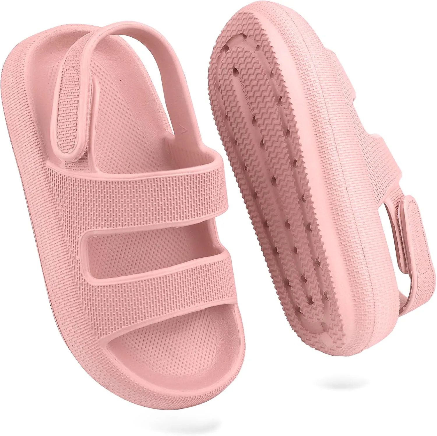 Kids Cloud Sandals Boys Girls Slip on Flat Slides Sandals EVA Summer Quick Drying Pillow Slipper With Hook Loop Back Strap