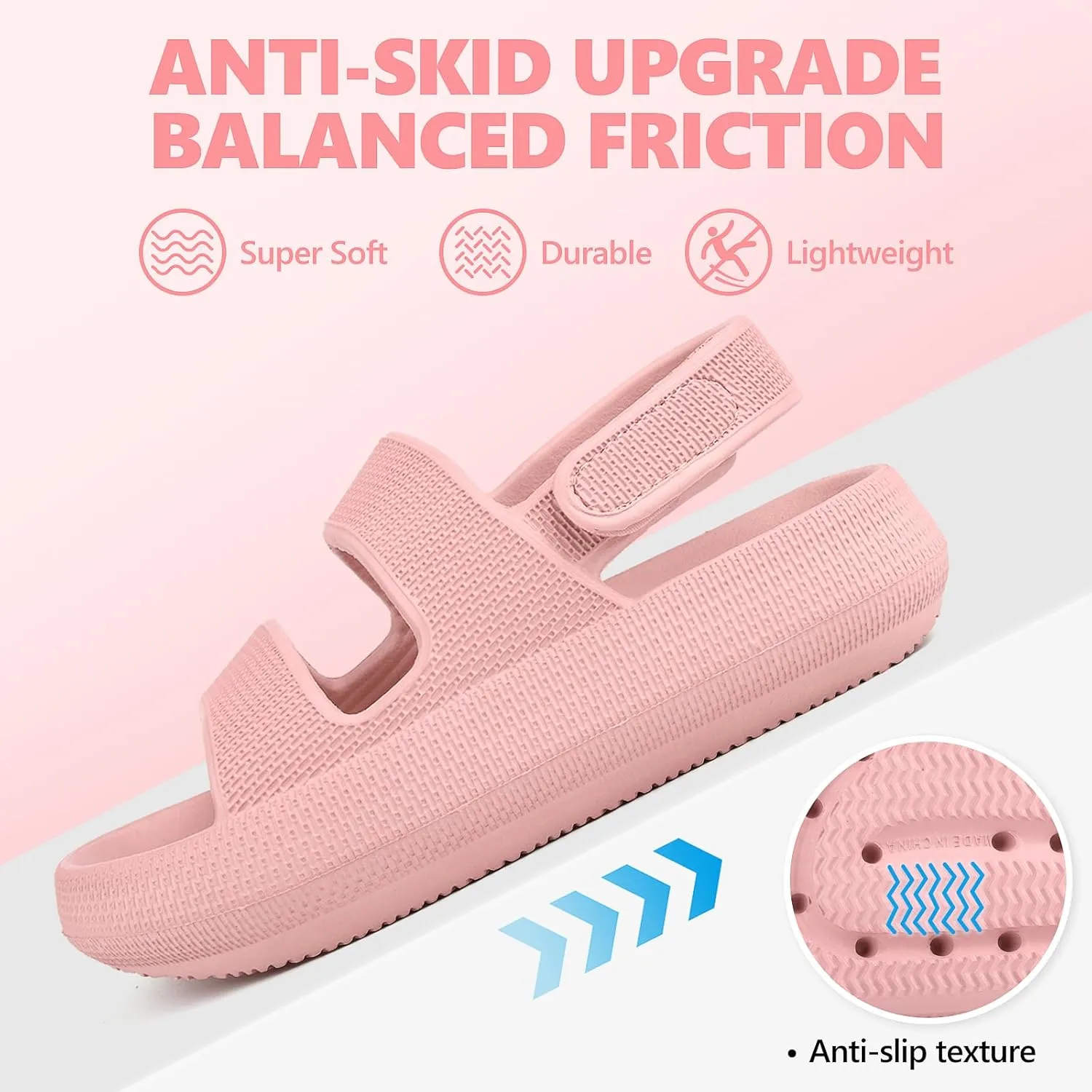 Kids Cloud Sandals Boys Girls Slip on Flat Slides Sandals EVA Summer Quick Drying Pillow Slipper With Hook Loop Back Strap