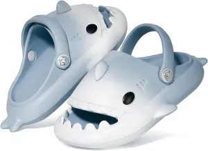 Kids Shark Slides Boys Girls Toddlers Cloud Shower Slippers Cute Cartoon Open Toe Sandals Cushioned Thick Sole Beach Pool Shoes