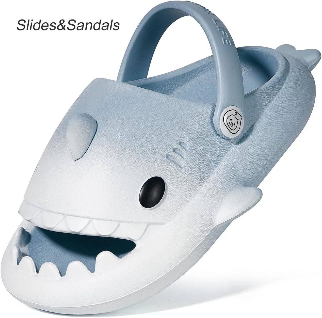 Kids Shark Slides Boys Girls Toddlers Cloud Shower Slippers Cute Cartoon Open Toe Sandals Cushioned Thick Sole Beach Pool Shoes