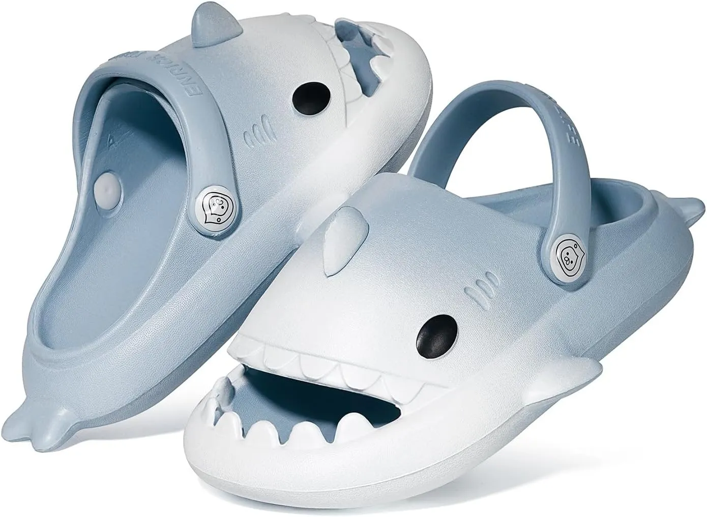 Kids Shark Slides Boys Girls Toddlers Cloud Shower Slippers Cute Cartoon Open Toe Sandals Cushioned Thick Sole Beach Pool Shoes