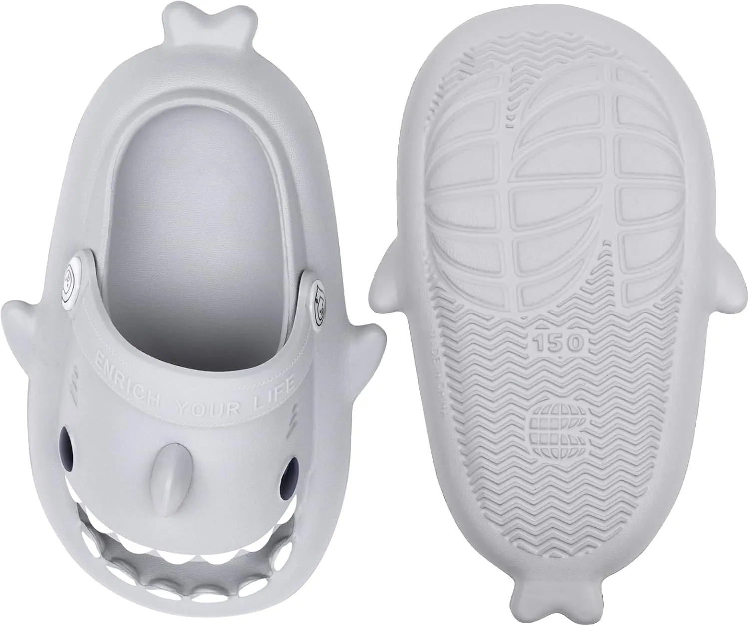 Kids Shark Slides丨Pillow Shower Sandals Quick Dry Slippers丨Toddler Boys Girls Comfy Cloud Slides丨Summer Non-Slip Thick Sole Beach Pool shoes