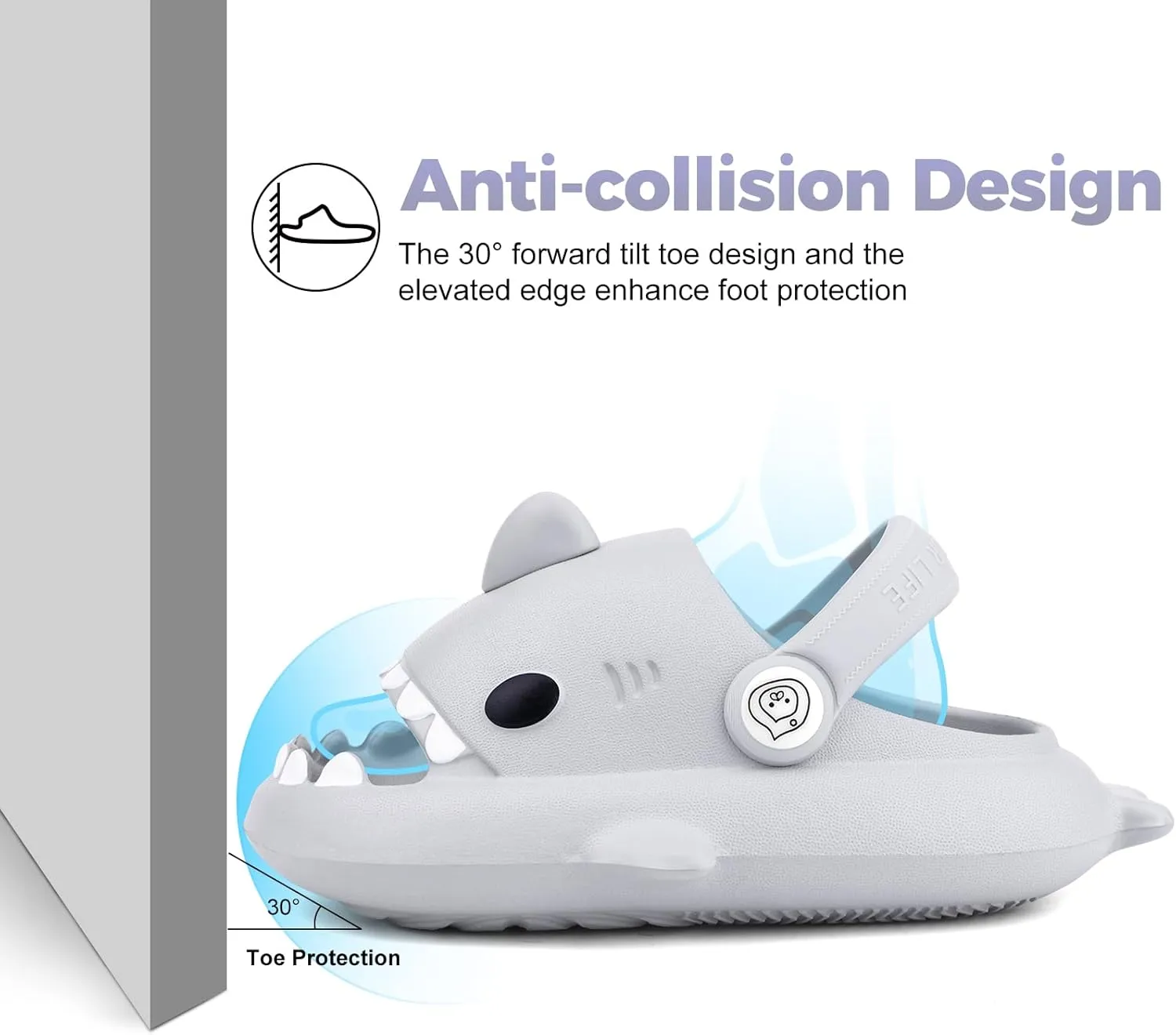 Kids Shark Slides丨Pillow Shower Sandals Quick Dry Slippers丨Toddler Boys Girls Comfy Cloud Slides丨Summer Non-Slip Thick Sole Beach Pool shoes