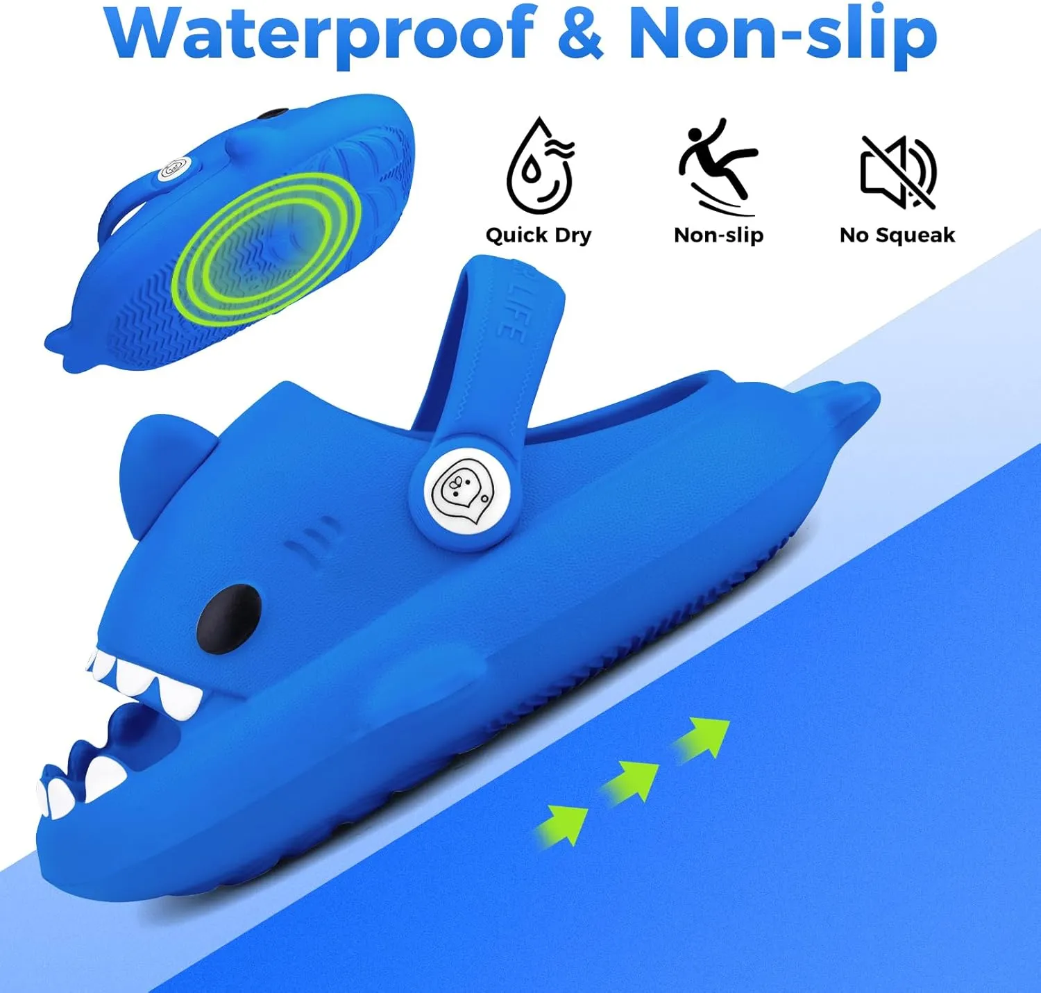 Kids Shark Slides丨Pillow Shower Sandals Quick Dry Slippers丨Toddler Boys Girls Comfy Cloud Slides丨Summer Non-Slip Thick Sole Beach Pool shoes
