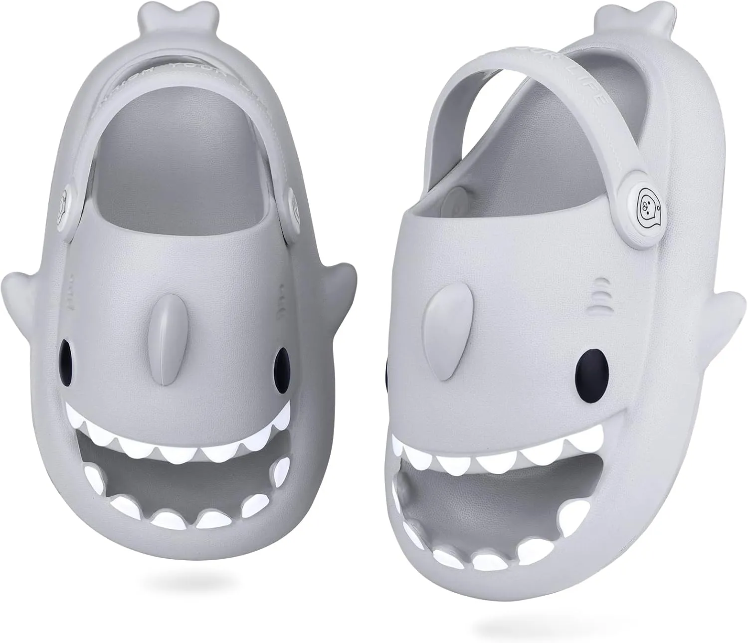 Kids Shark Slides丨Pillow Shower Sandals Quick Dry Slippers丨Toddler Boys Girls Comfy Cloud Slides丨Summer Non-Slip Thick Sole Beach Pool shoes