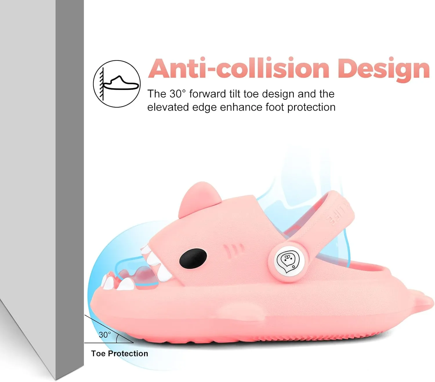 Kids Shark Slides丨Pillow Shower Sandals Quick Dry Slippers丨Toddler Boys Girls Comfy Cloud Slides丨Summer Non-Slip Thick Sole Beach Pool shoes