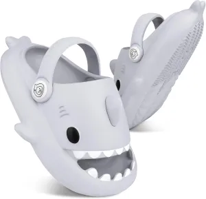 Kids Shark Slides丨Pillow Shower Sandals Quick Dry Slippers丨Toddler Boys Girls Comfy Cloud Slides丨Summer Non-Slip Thick Sole Beach Pool shoes