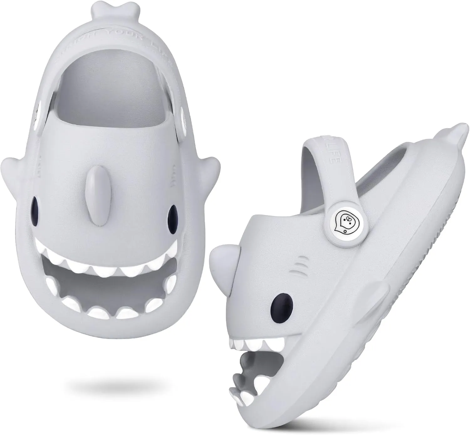 Kids Shark Slides丨Pillow Shower Sandals Quick Dry Slippers丨Toddler Boys Girls Comfy Cloud Slides丨Summer Non-Slip Thick Sole Beach Pool shoes