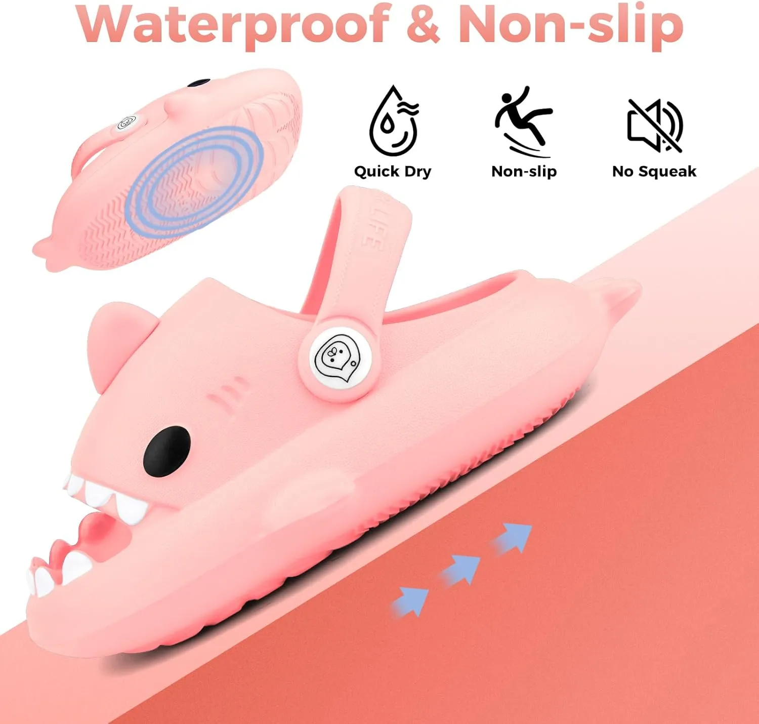 Kids Shark Slides丨Pillow Shower Sandals Quick Dry Slippers丨Toddler Boys Girls Comfy Cloud Slides丨Summer Non-Slip Thick Sole Beach Pool shoes