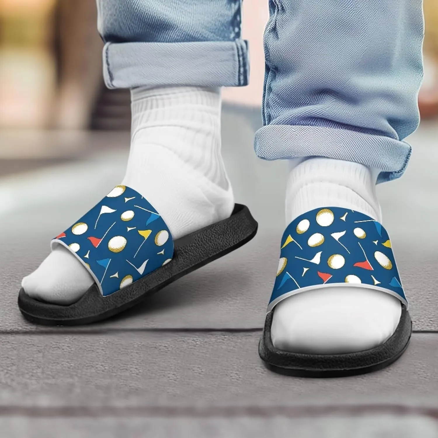 Kids Slide Sandals Novelty Ball Car Slides for Boys Non-slip Summer Slippers Beach Pool Shoes