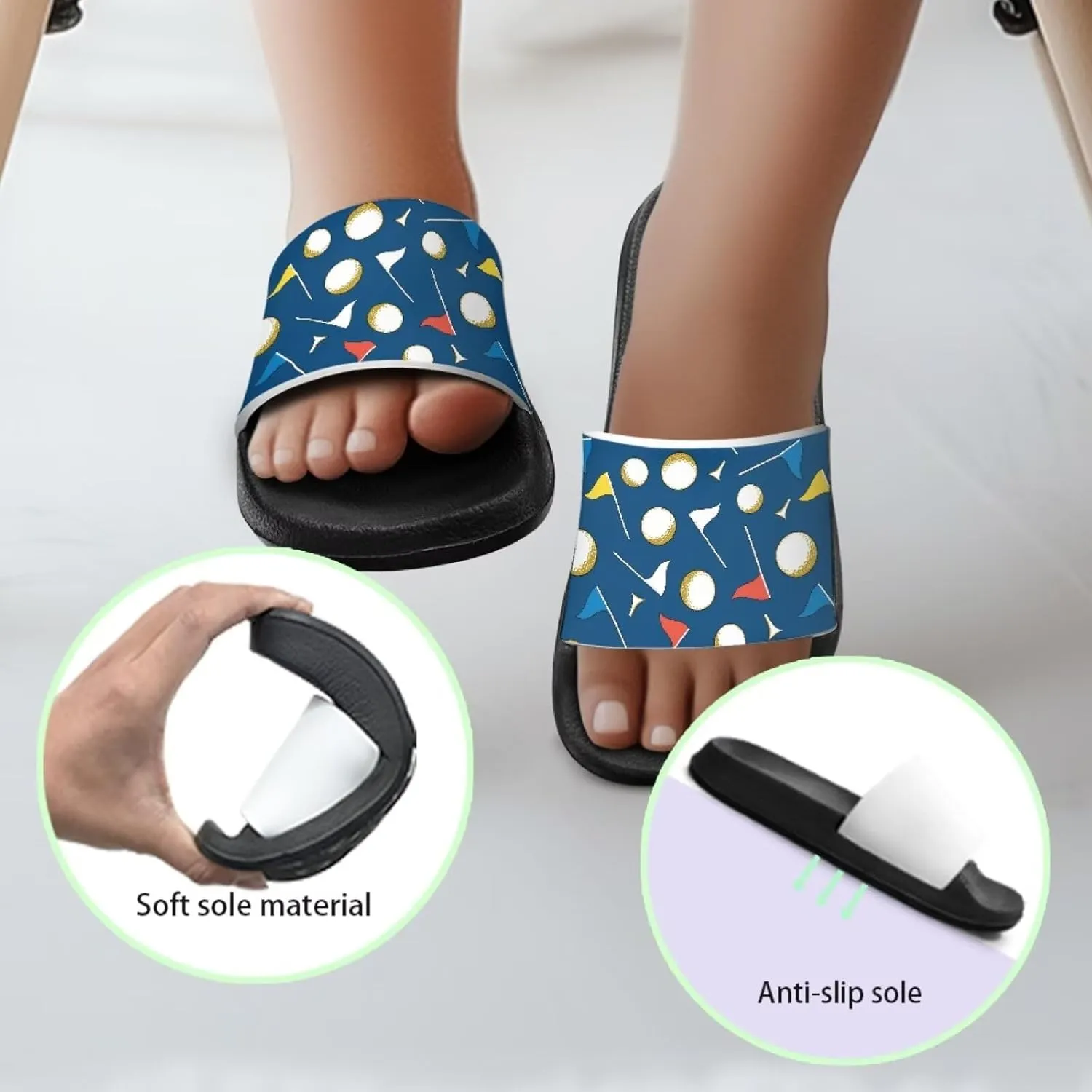 Kids Slide Sandals Novelty Ball Car Slides for Boys Non-slip Summer Slippers Beach Pool Shoes