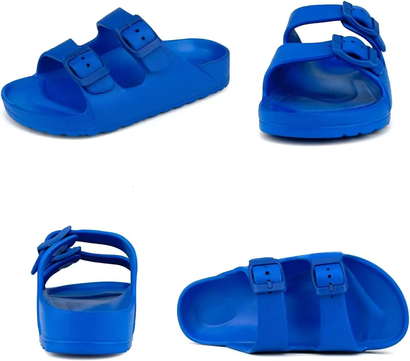 Kids Slides Sandals Double Buckle Adjustable Boys Girls