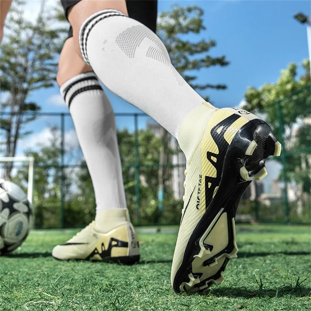 Kids Soccer Cleats High Top Youths Spikes FG Shoes Baseball Ankle-Cuff Athletic Professional Firm Ground Non-Slipping Boys Football Boots