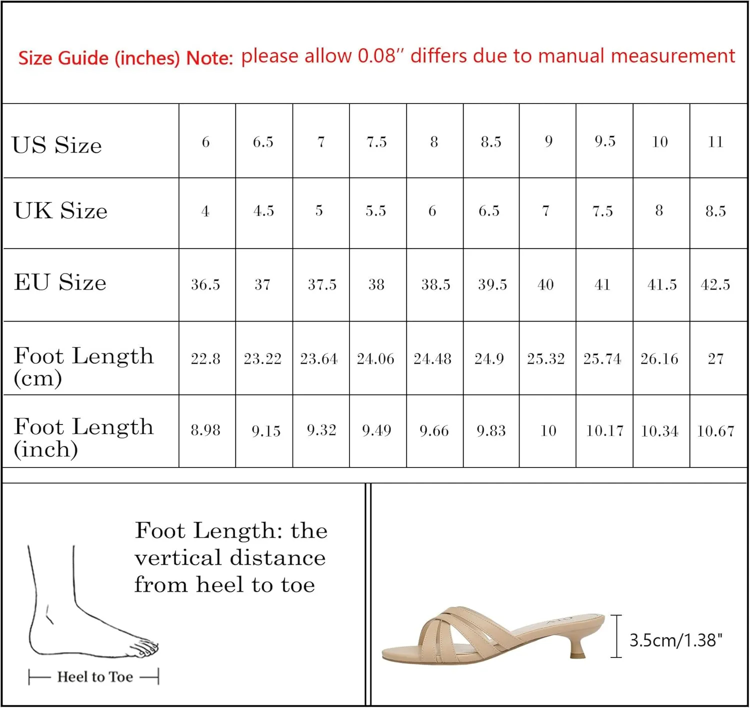 Kitten Heels for Women Strappy Low Heels Open Rounded Toe Mules Slip on Slide Sandals Comfort Dress Shoes