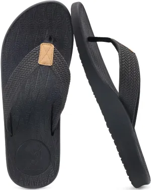 KuaiLu Mens Flip Flops Arch Support Comfortable Summer Beach Thong Sandals Yoga Foam Cushion Slip on Slippers