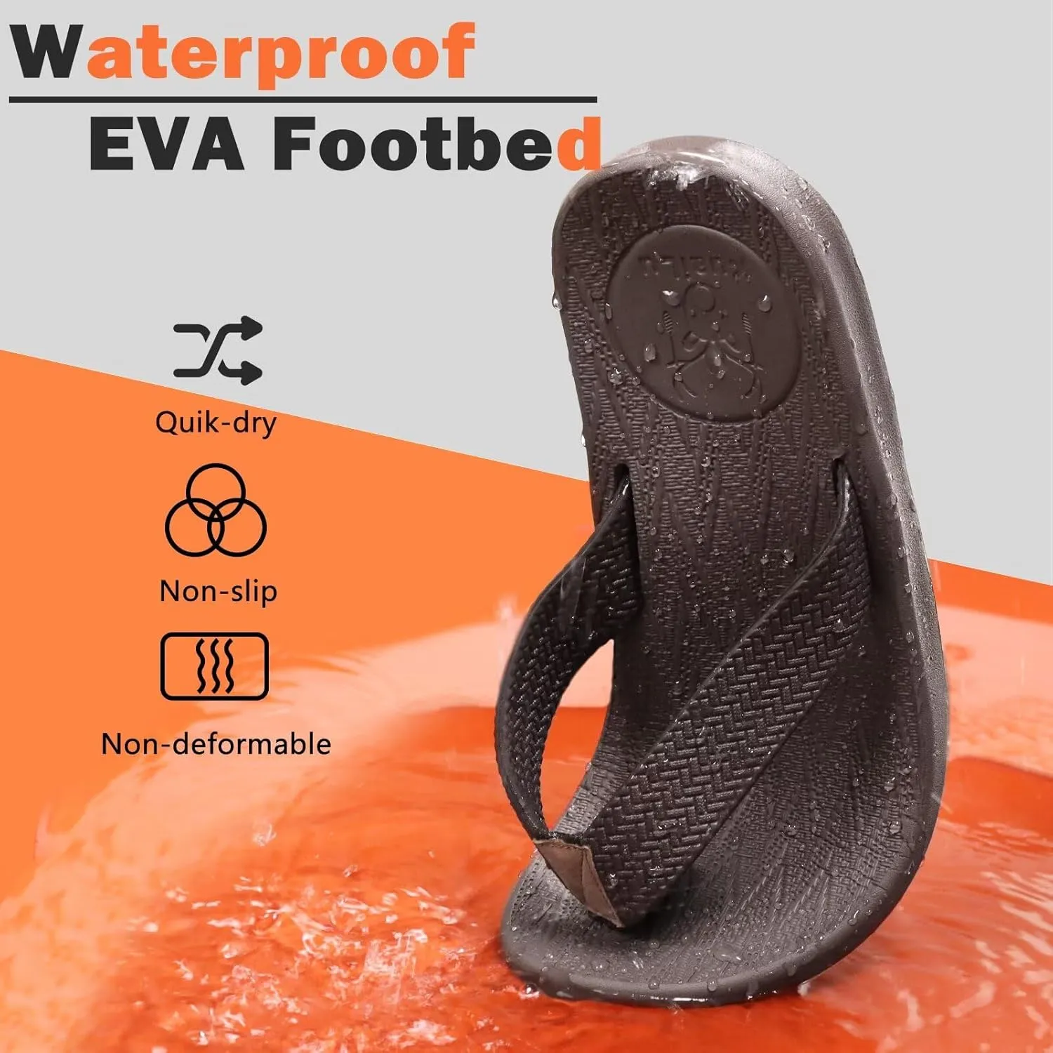 KuaiLu Mens Flip Flops Arch Support Comfortable Summer Beach Thong Sandals Yoga Foam Cushion Slip on Slippers