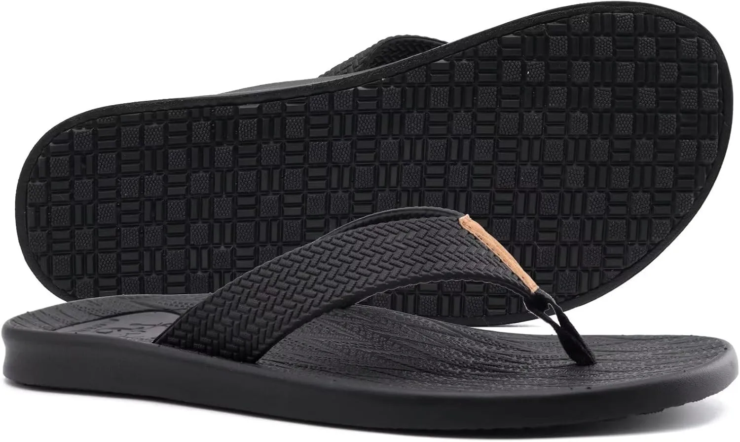 KuaiLu Mens Flip Flops Arch Support Comfortable Summer Beach Thong Sandals Yoga Foam Cushion Slip on Slippers