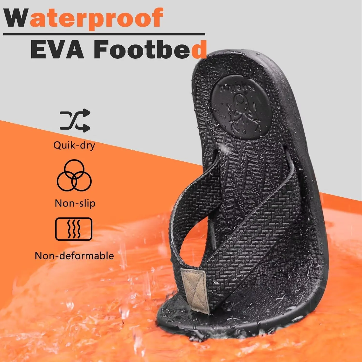 KuaiLu Mens Flip Flops Arch Support Comfortable Summer Beach Thong Sandals Yoga Foam Cushion Slip on Slippers