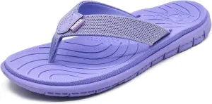 KuaiLu Womens Casual Flip Flops Yoga Mat Comfortable Cushion Arch Support Walking Thong Sandals Lightweight Non-Slip Summer Beach Slippers