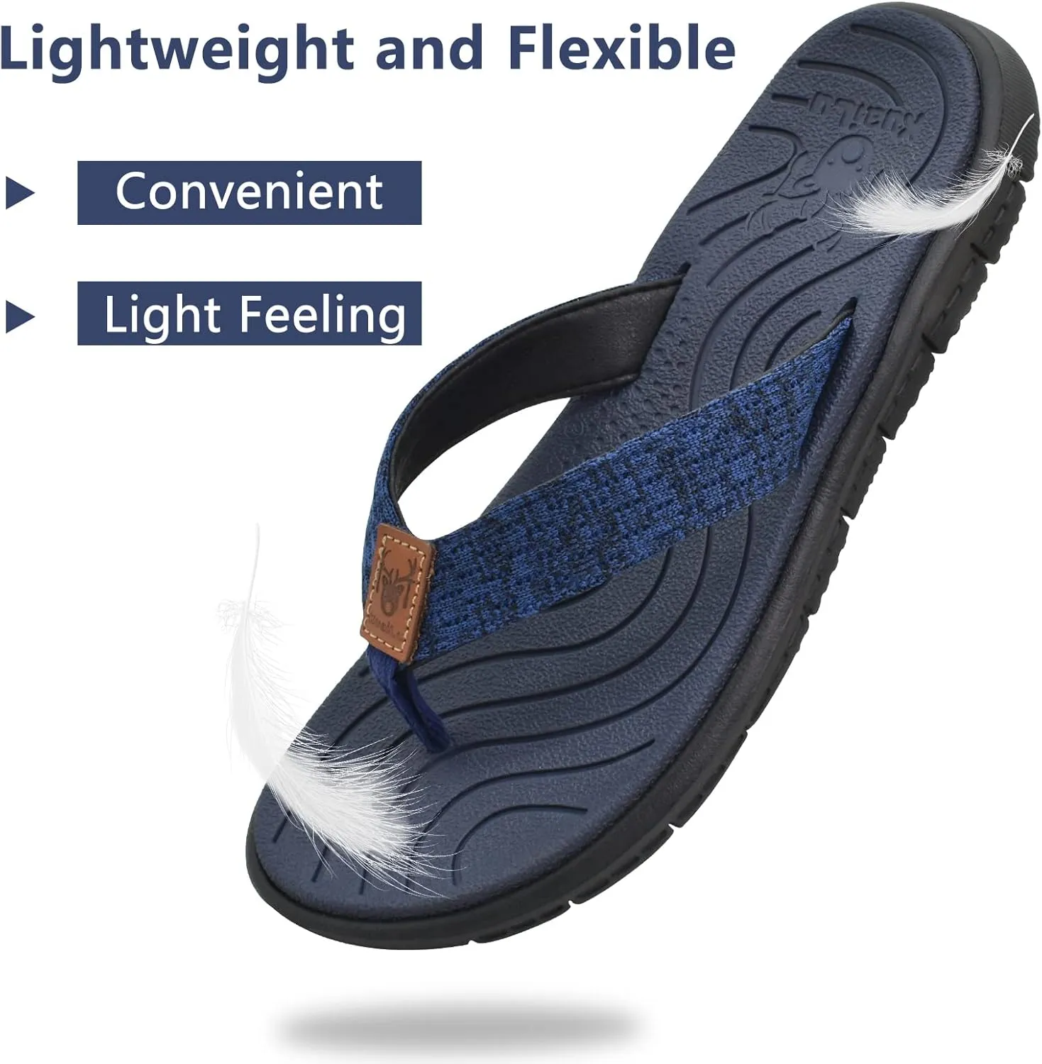 KuaiLu Womens Casual Flip Flops Yoga Mat Comfortable Cushion Arch Support Walking Thong Sandals Lightweight Non-Slip Summer Beach Slippers