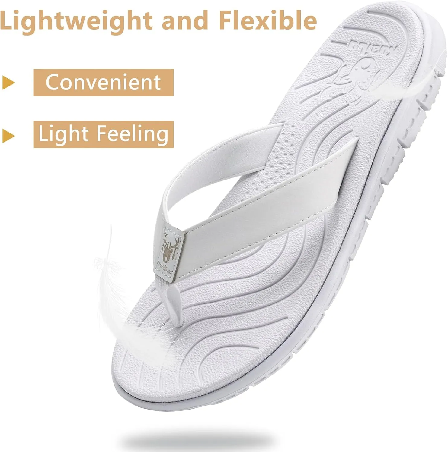 KuaiLu Womens Casual Flip Flops Yoga Mat Comfortable Cushion Arch Support Walking Thong Sandals Lightweight Non-Slip Summer Beach Slippers