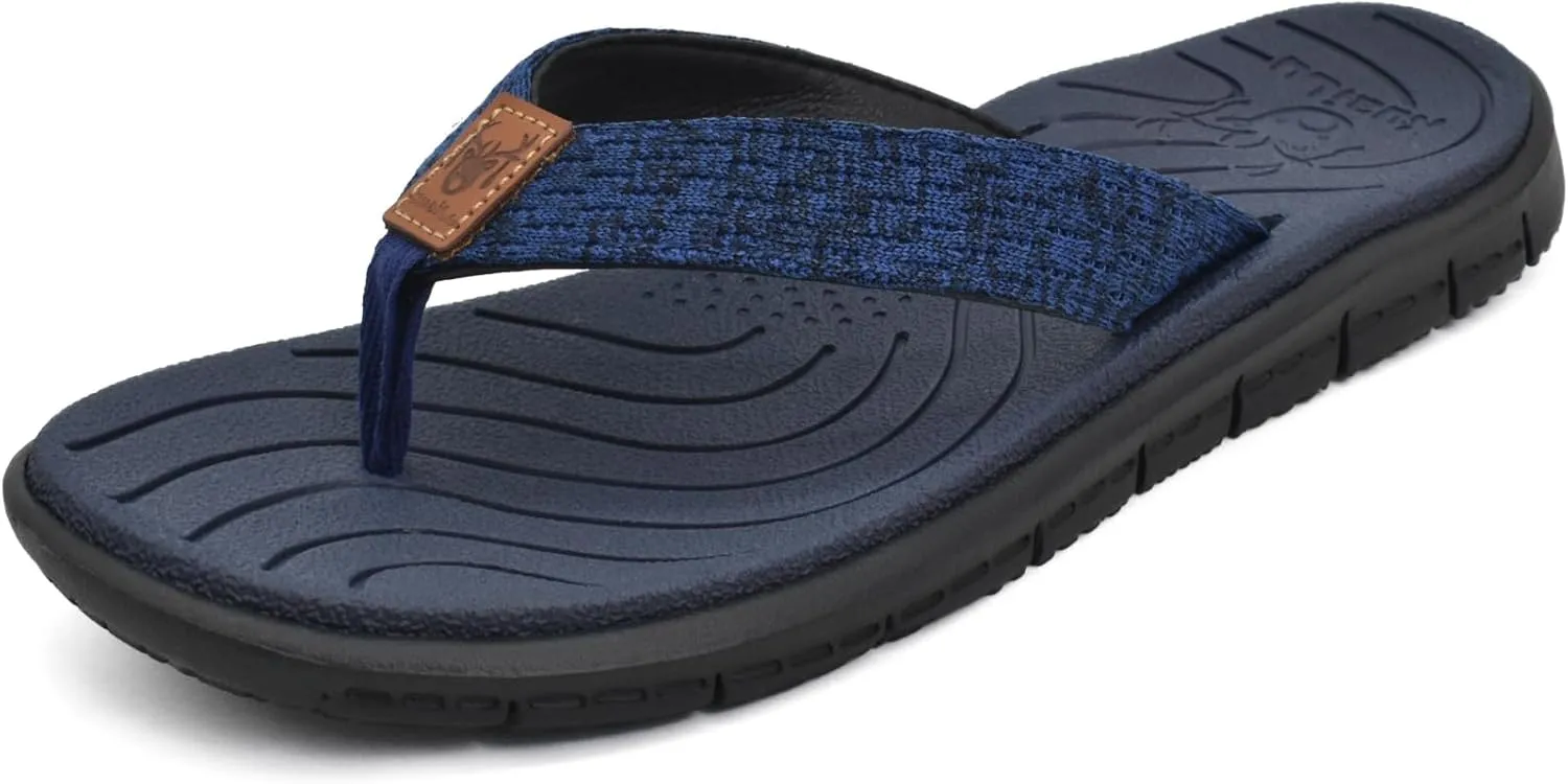 KuaiLu Womens Casual Flip Flops Yoga Mat Comfortable Cushion Arch Support Walking Thong Sandals Lightweight Non-Slip Summer Beach Slippers