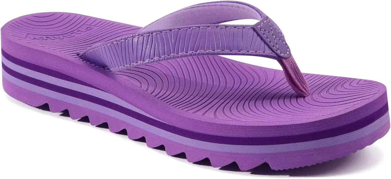 KuaiLu Women’s Flip Flops Ladies Yoga Mat Platform Thong Sandals Dressy Womans Lightweight Summer Slip On Beach Flip Flop Sandles, Soft Cushion Footbed, Arch Support