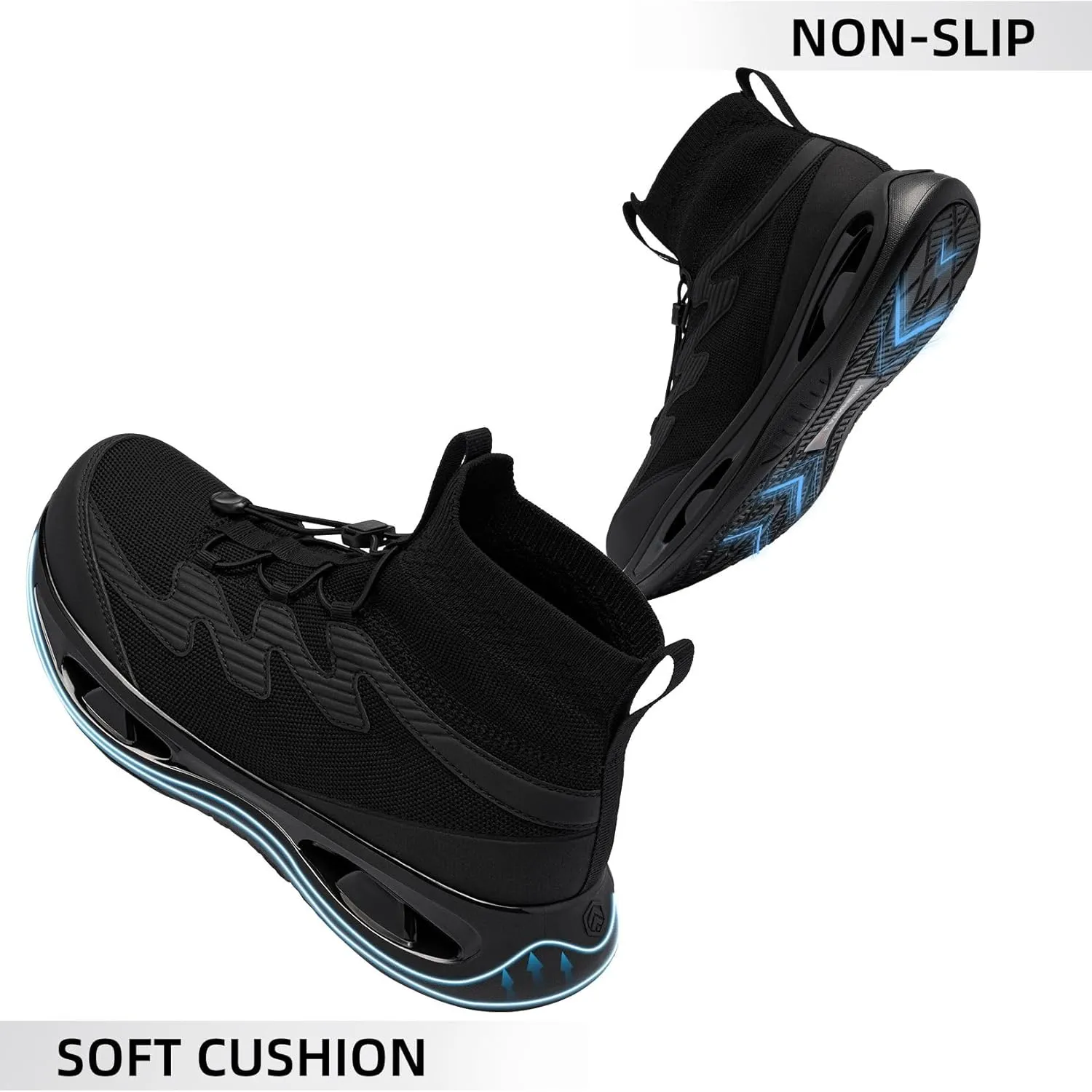 LARNMERN Steel Toe Boots Men, Non Slip Work Puncture Proof Safety Boot, Industrial Construction Comfortable Outdoor Hiking Military Tactical Shoes
