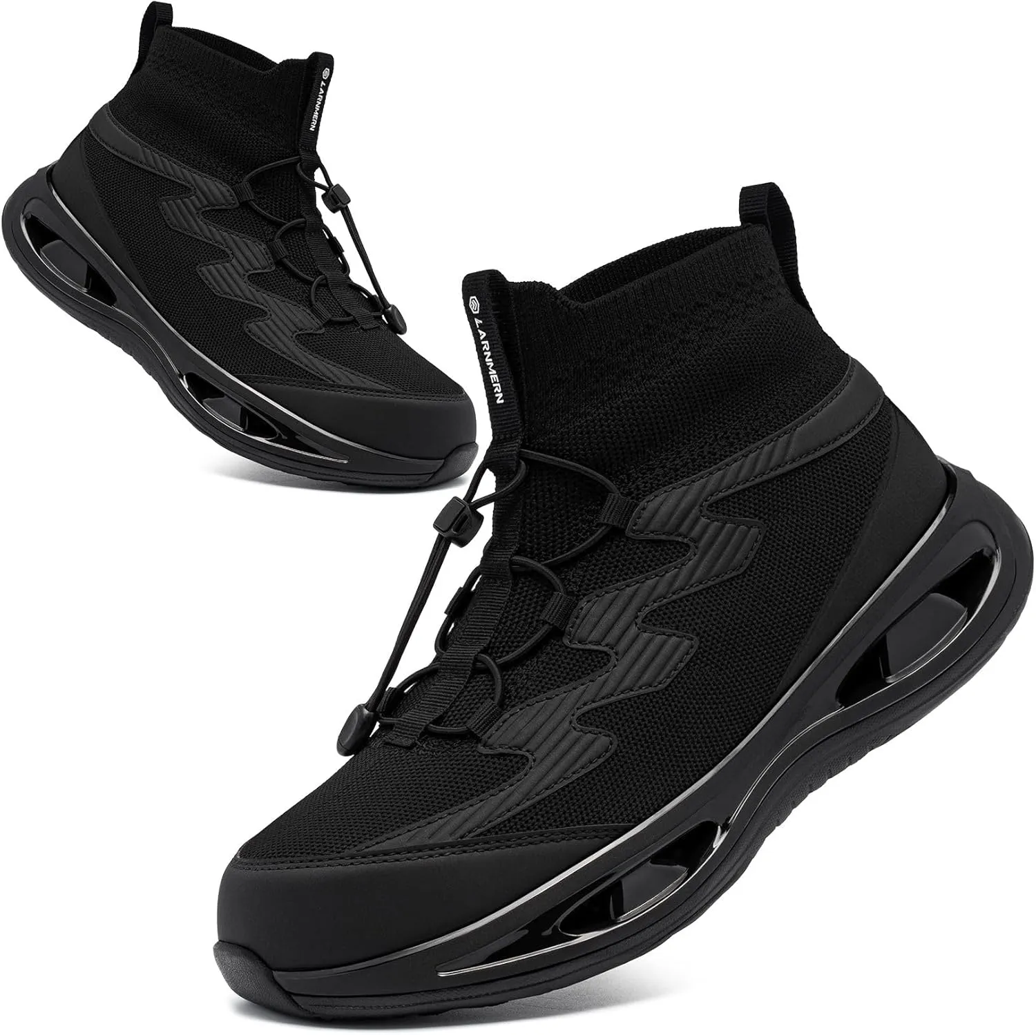 LARNMERN Steel Toe Boots Men, Non Slip Work Puncture Proof Safety Boot, Industrial Construction Comfortable Outdoor Hiking Military Tactical Shoes