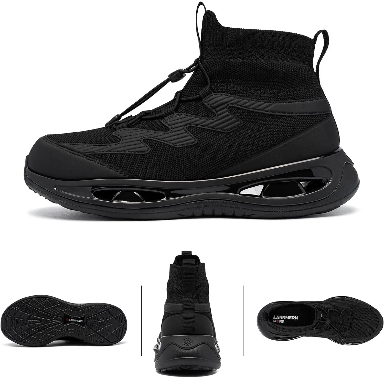 LARNMERN Steel Toe Boots Men, Non Slip Work Puncture Proof Safety Boot, Industrial Construction Comfortable Outdoor Hiking Military Tactical Shoes