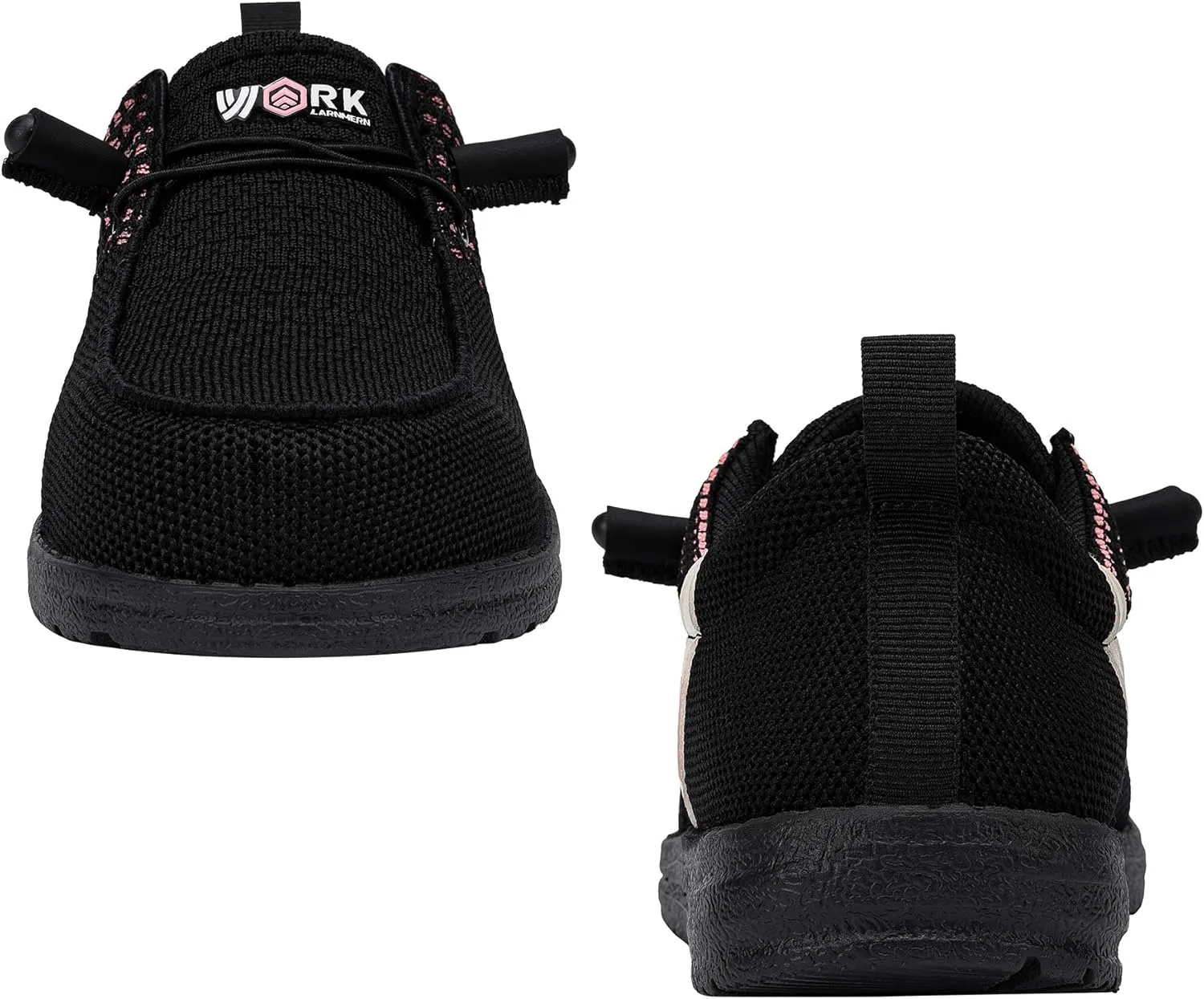 LARNMERN Steel Toe Loafers Women Lightweight Comfortable Slip On Walking Casual Flats Sneakers Work Safety Shoes