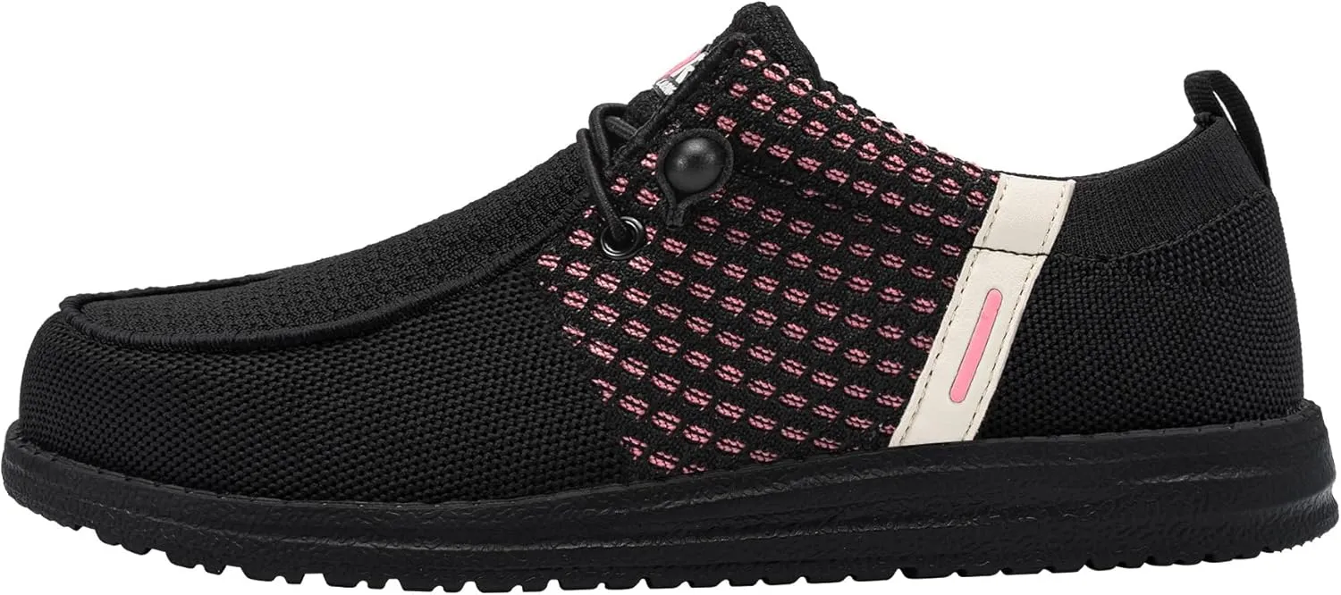 LARNMERN Steel Toe Loafers Women Lightweight Comfortable Slip On Walking Casual Flats Sneakers Work Safety Shoes